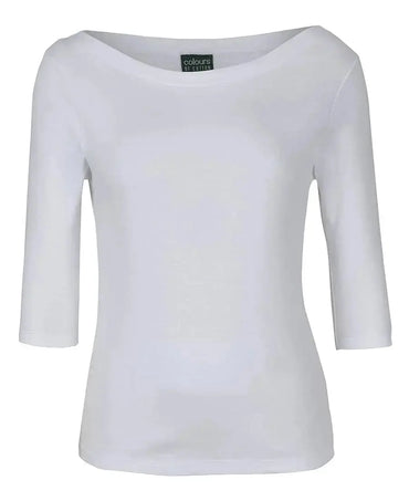 C Of C Ladies 3/4 Sleeve Boat Neck Tee 1BT3 - Flash Uniforms