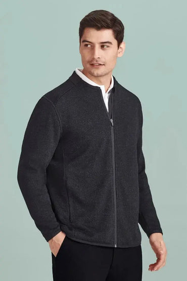 Biz Care Nova Men's Knit Jacket CO342MJ Flash Uniforms Navy Marle XS