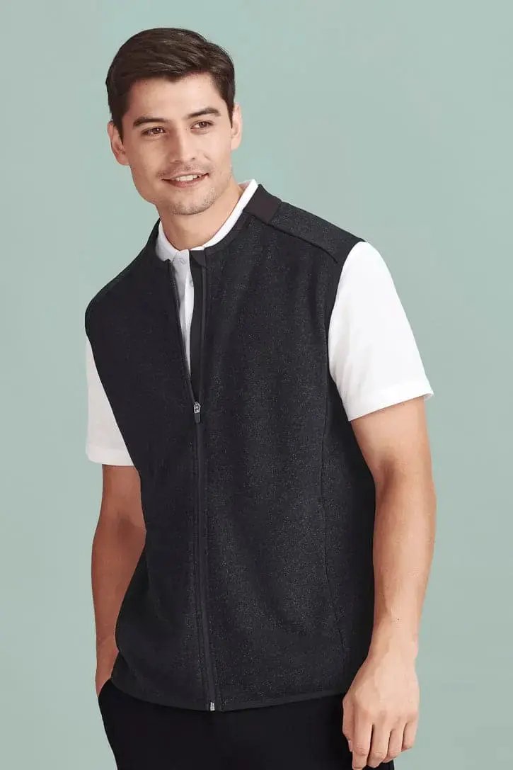 Biz Care Nova Men's Knit Vest CO343MV Flash Uniforms Navy Marle XS