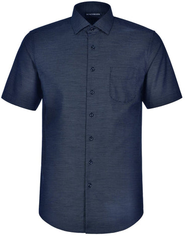 Mens Dot Jacquard Stretch Short Sleeve Ascot Shirt M7400S Metro Workwear.