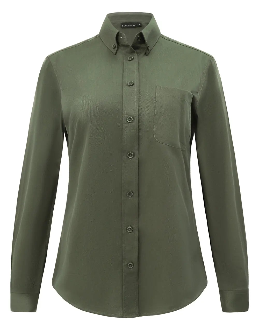 Benchmark Women's Smart Casual Cotton Blend Long Sleeve Shirt M8009L
