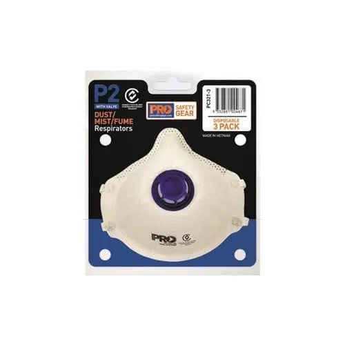 Pro Choice Respirator P2, With Valve - 3 Piece Blister Pack - PC321-3 - City Workwear