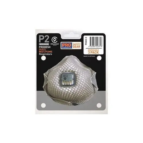 Pro Choice Pro-mesh Respirator P2, With Valve 3 Piece Blister Pack - PC822-3 - City Workwear