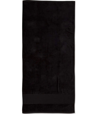 Terry Velour Beach Towel TW04A Work Wear Australian Industrial Wear 75cm x 150cm Black
