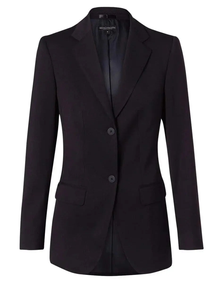 BENCHMARK Women's Poly/Viscose Stretch Two Buttons Mid Length Jacket M9206 Metro Workwear.