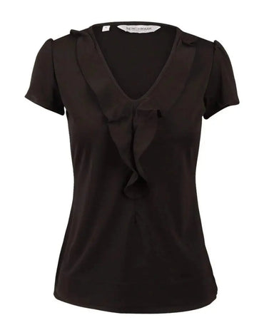 BENCHMARK Women's Ruffle Front Blouse M8820 Metro Workwear.