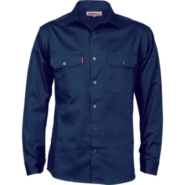 Dnc Workwear Cotton Drill Long Sleeve Work Shirt - 3202 Metro Workwear.