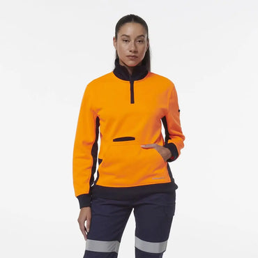 Kinggee Women's Spliced Taped 1/4 Zip Fleece K45009