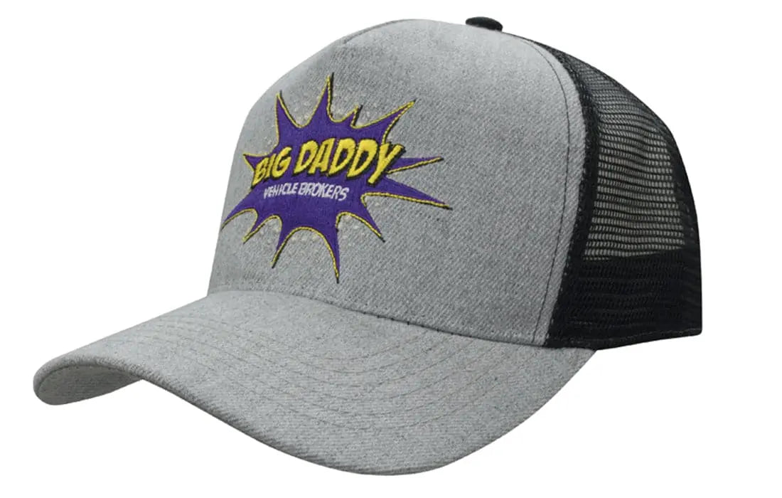 Headwear Grey Marle W/mesh Back Cap X12 - 3821 - City Workwear
