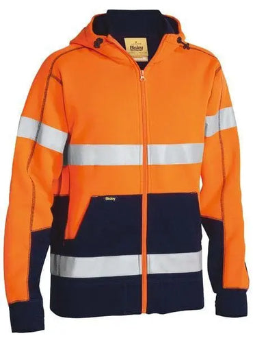 Taped Hi Vis Zip Fleece Hoodie With Sherpa Lining BK6988T - City Workwear