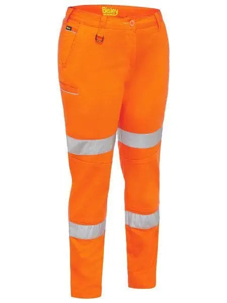 Bisley Women's Taped Mid Rise Stretch Cotton Pants BPL6015T - City Workwear