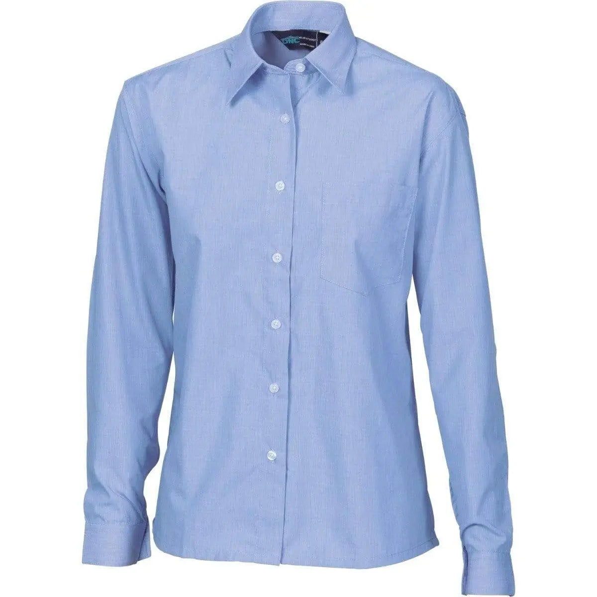 DNC Workwear Corporate Wear Blue Chambray / 6 DNC WORKWEAR Polyester Cotton Long Sleeve Business Shirt 4212