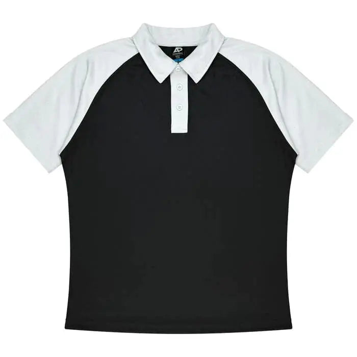 Aussie Pacific Manly Mens Polo 1318 Aussie Pacific BLACK/WHITE S