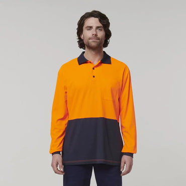 Hard Yakka Men's Long Sleeve Polo Shirt Y19617 - City Workwear