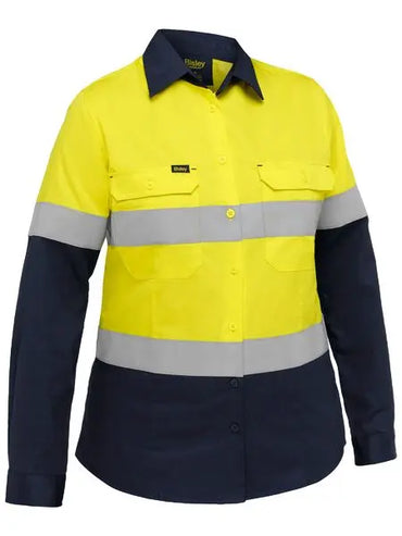 Bisley Women's Long Sleeve Taped Cool Lightweight Vented Shirt BL6390T  Metro Workwear