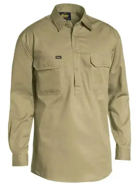 Bisley Workwear Closed Front Cool Lightweight Drill Long Sleeve Shirt BSC6820 - Allsorts Workwear