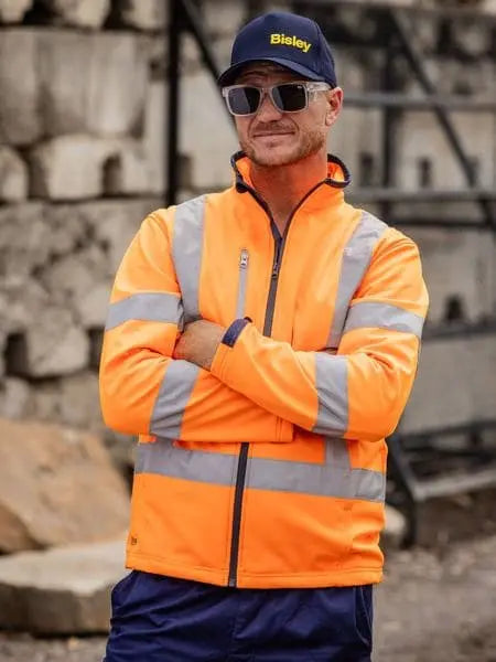 Bisley X Taped Hi Vis Softshell Jacket BJ6059XT - City Workwear