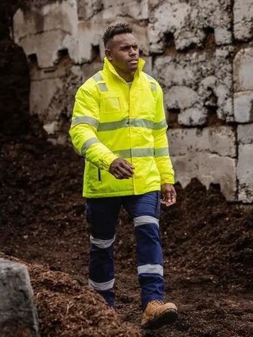 Bisley Taped Hi Vis Heated Jacket with Hood BJ6842T - City Workwear