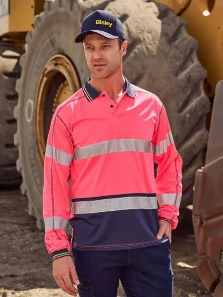Bisley Workwear Taped Hi Vis Polyester Mesh Polo BK6219T - City Workwear