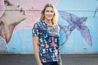 Softies Women's Doggy World Slim Fit Fun Scrub Top DWOT01  Simply Scrubs Australia