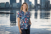 Softies Women's Doggy World Slim Fit Fun Scrub Top DWOT01  Simply Scrubs Australia