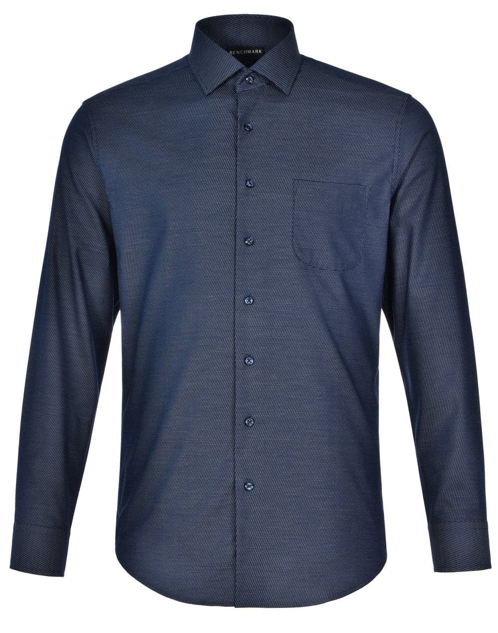Mens Dot Jacquard Stretch Long Sleeve Ascot Shirt M7400L Metro Workwear.