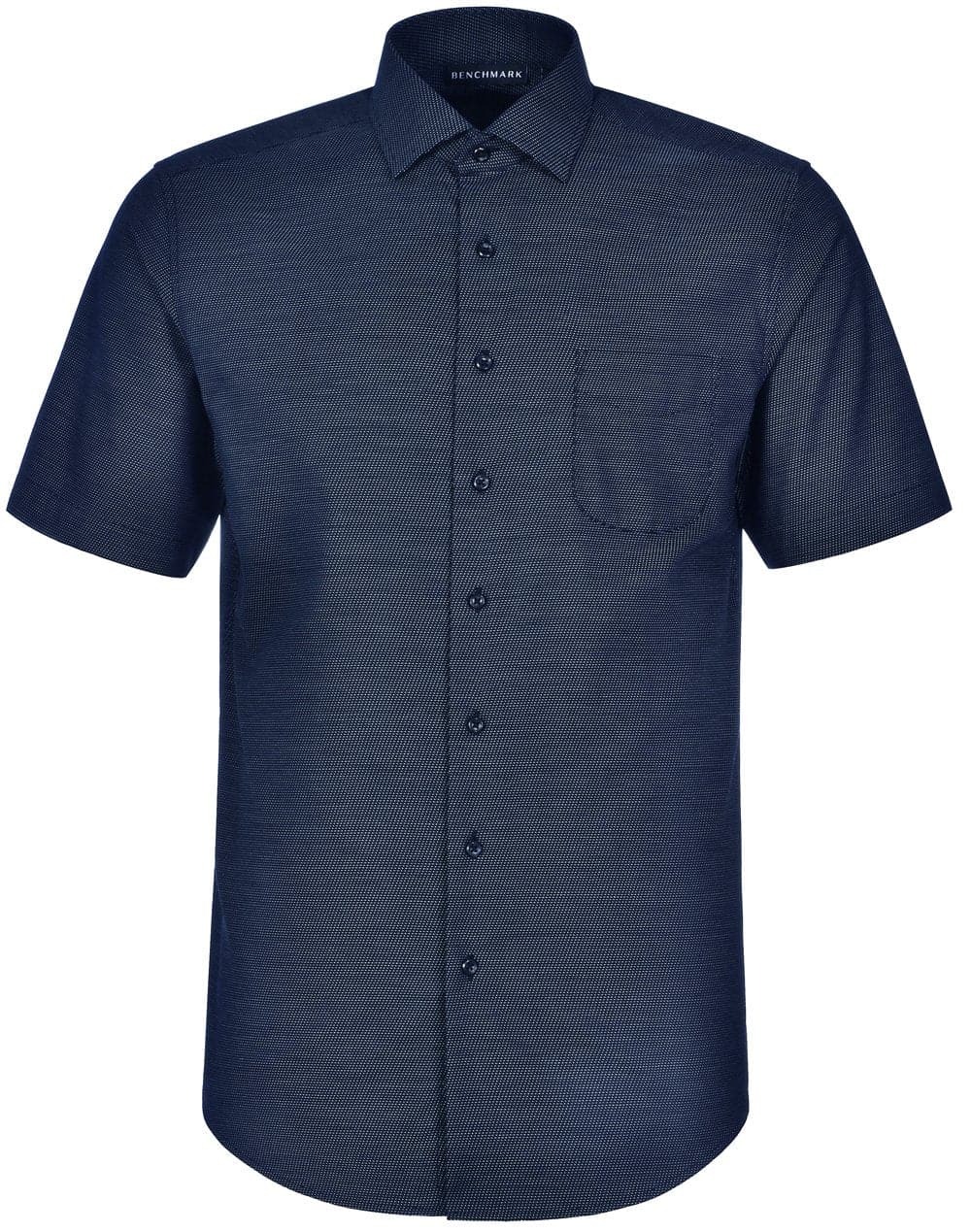 Mens Dot Jacquard Stretch Short Sleeve Ascot Shirt M7400S Metro Workwear.