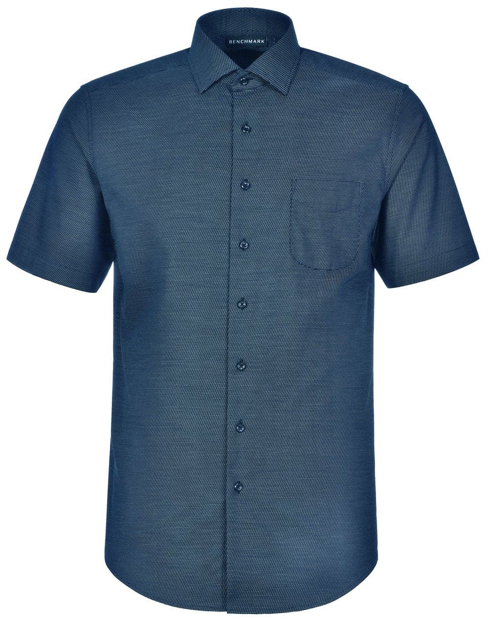 Mens Dot Jacquard Stretch Short Sleeve Ascot Shirt M7400S Metro Workwear.