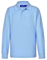 Kids Poly/Cotton Pique Long Sleeve Polo PS12K Winning Spirit