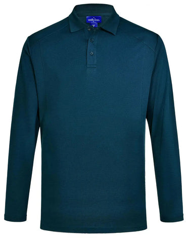 Mens Bamboo Charcoal Eco Fabric Long Sleeve Polo PS89 Winning Spirit