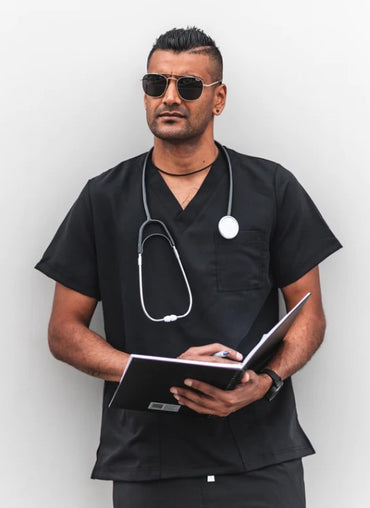 black medical scrubs