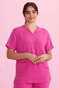Biz Care Hot Pink Unisex Scrub Top CST250US - City Workwear