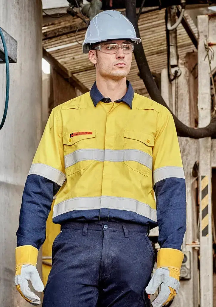 Syzmik Workwear Men's Flame Lightweight Ripstop FR Shirt ZW180 Metro Workwear.