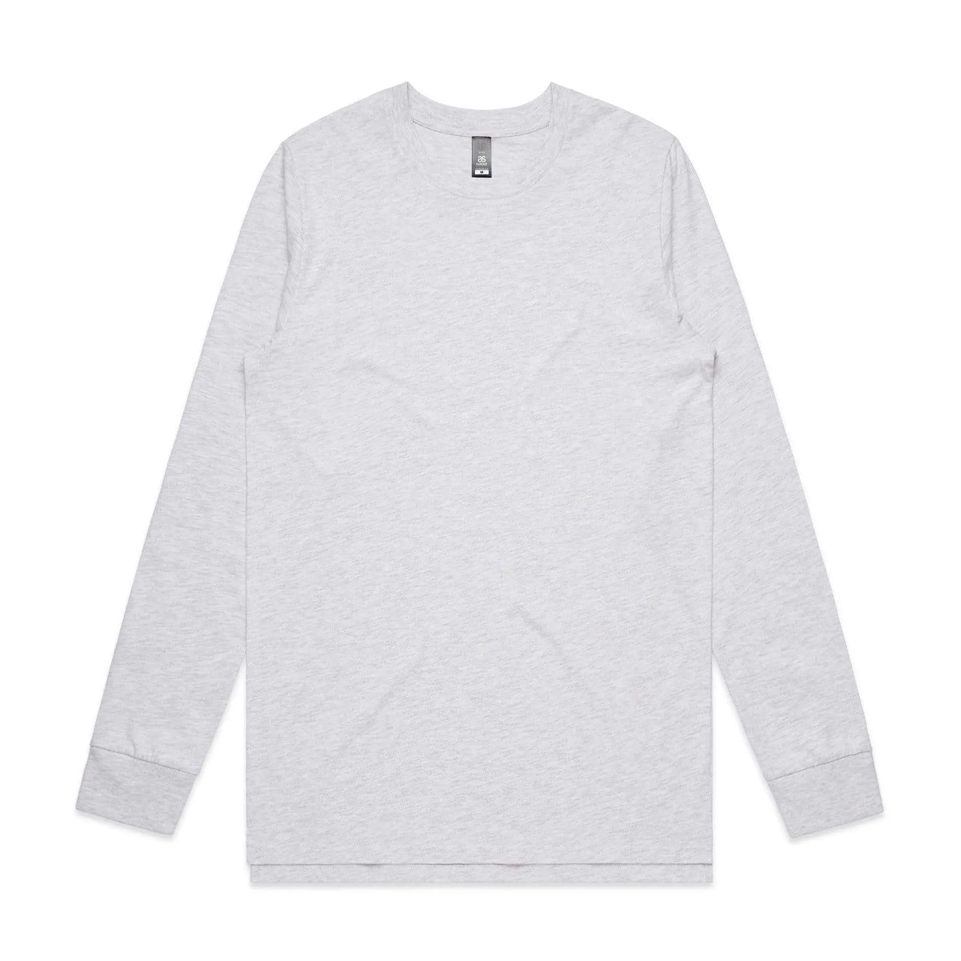 As Colour Men's base L/S tee 5029 Casual Wear As Colour ASH HEATHER SML 