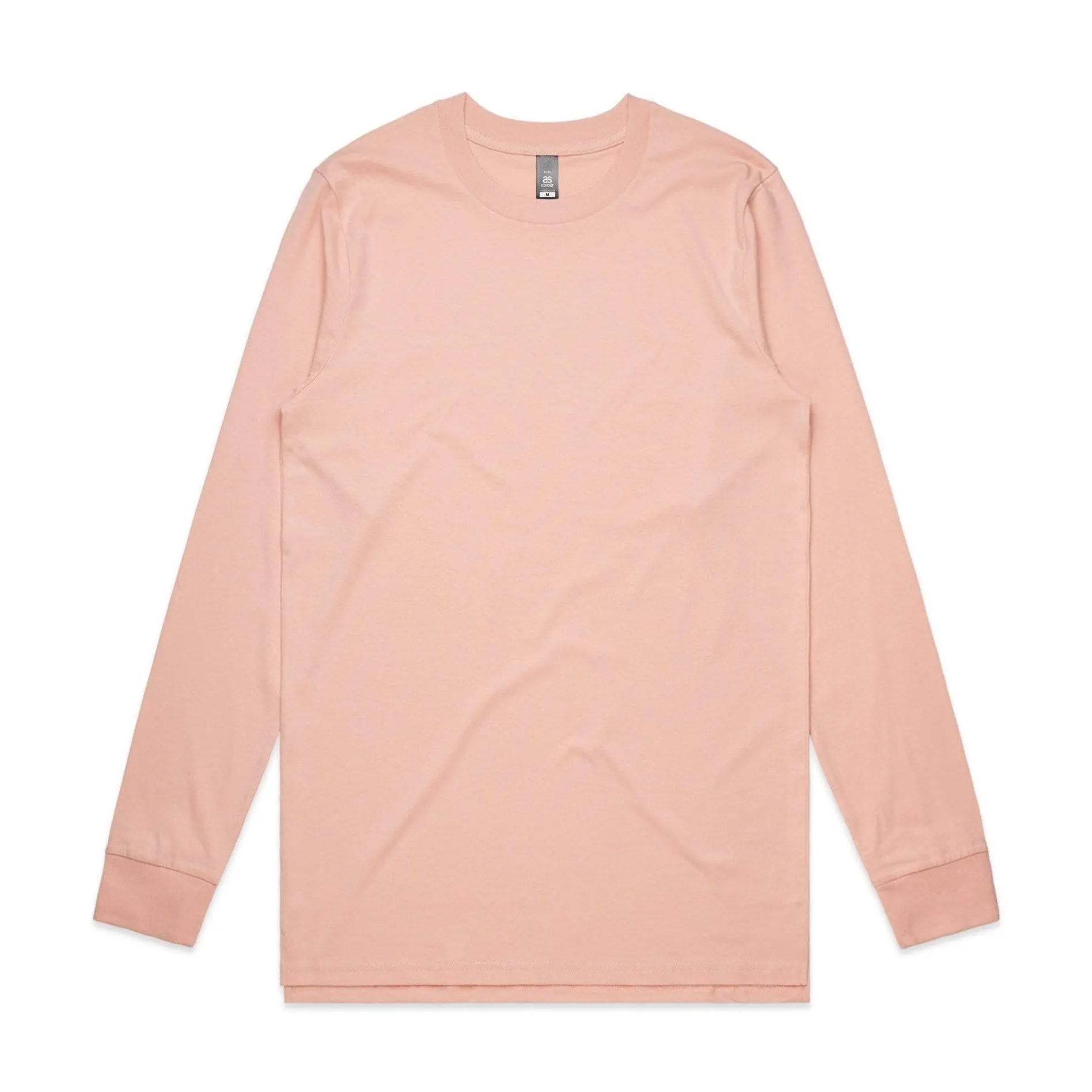 As Colour Men's base L/S tee 5029 Casual Wear As Colour PALE PINK SML 