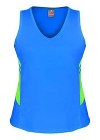 Aussie Pacific Ladies Tasman Singlet 2111 Casual Wear Aussie Pacific Cyan/Neon Green 4 