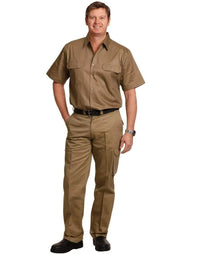 Men's Heavy Cotton Pre-shrunk Drill Pants Long Leg  WP13 Work Wear Australian Industrial Wear   