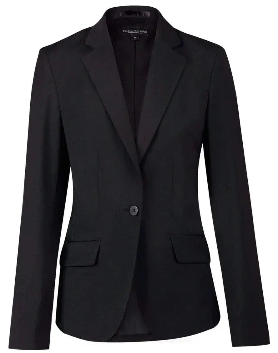 BENCHMARK Ladies’ Wool Blend Stretch One Button Cropped Jacket M9201 Metro Workwear.