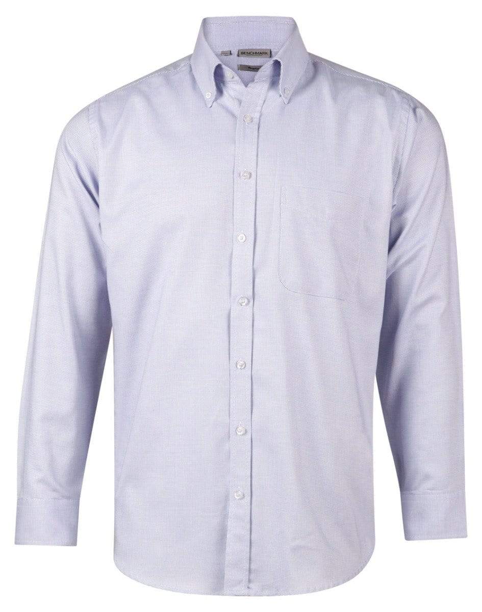 BENCHMARK Men's Dot Contrast Long Sleeve Shirt M7922 Metro Workwear.