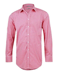 BENCHMARK Men’s Gingham Check Long Sleeve Shirt with Roll-up Tab Sleeve M7300L Metro Workwear.