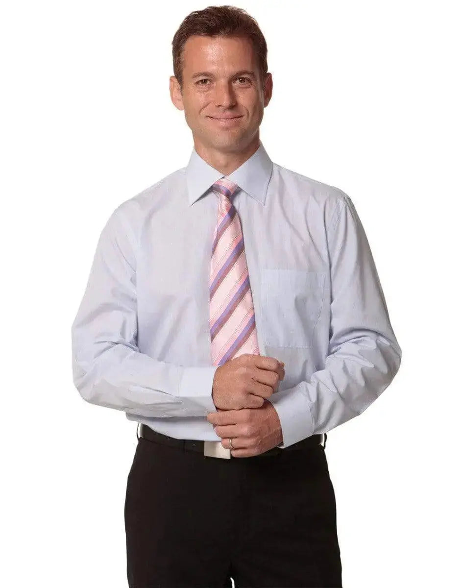 BENCHMARK Men's Mini Check Long Sleeve Shirt M7360L Metro Workwear.