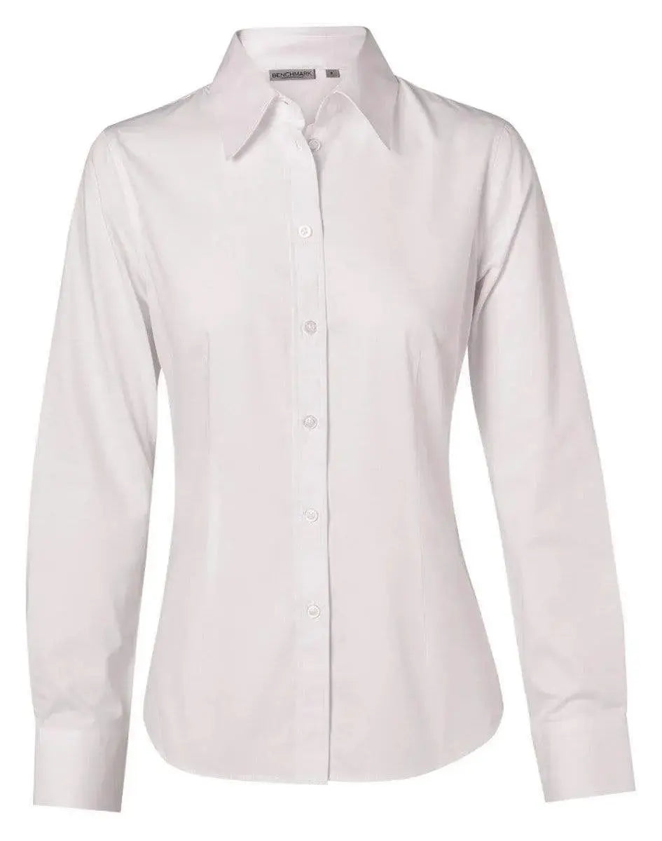 BENCHMARK Women's Cotton/Poly Stretch Long Sleeve Shirt M8020L Metro Workwear.