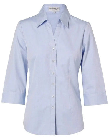 BENCHMARK Women's CVC Oxford 3/4 Sleeve Shirt M8040Q Metro Workwear.