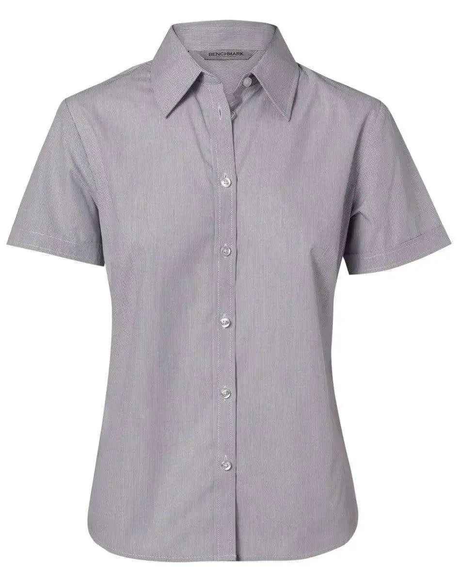 BENCHMARK Women's Fine Stripe Short Sleeve Shirt M8211 Metro Workwear.