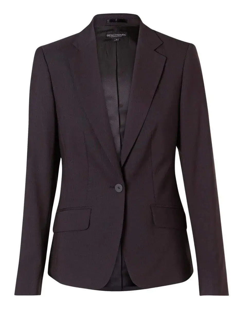 BENCHMARK Women's Poly/Viscose Stretch One Button Cropped Jacket M9205 Metro Workwear.