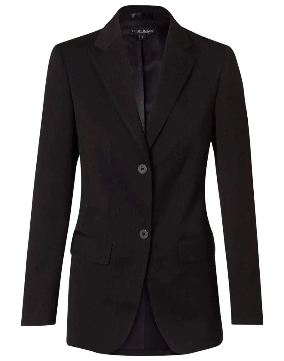 BENCHMARK Women's Poly/Viscose Stretch Two Buttons Mid Length Jacket M9206 Metro Workwear.