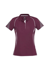 Biz Collection Casual Wear 8 / Maroon/White Biz Collection Razor Ladies Polo P405LS