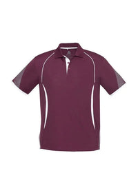 Biz Collection Casual Wear S / Maroon/White Biz Collection Razor Mens Polo Shirt Biz Cool™ P405MS