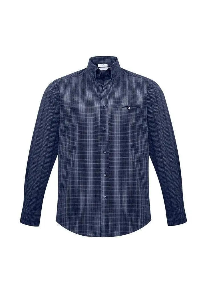 Biz Collection Corporate Wear Ink/Silver / XS Biz Collection Men’s Harper Long Sleeve Shirt S820ML