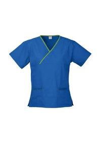 Biz Collection Women’s Contrast Crossover Scrubs Top H10722 - Simply Scrubs Australia